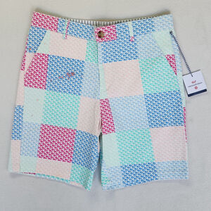 Y2K Preppy Vineyard Vines Girls Patchwork Shorts L Multicolor Whale NWT Summer